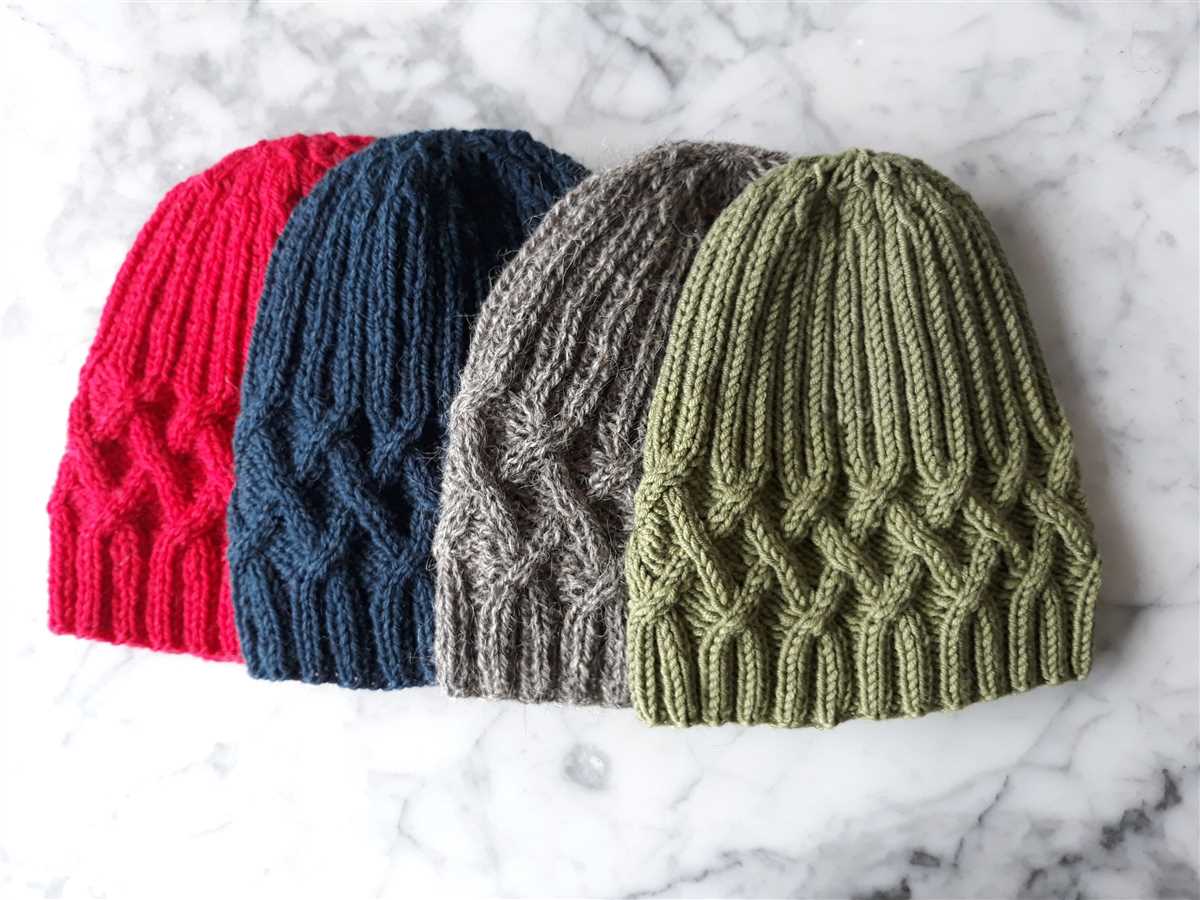 Cable knit beanie pattern