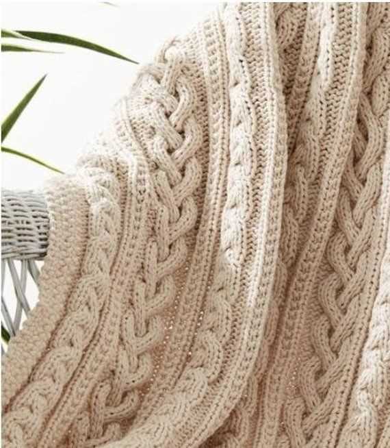 Cable throw knitting pattern