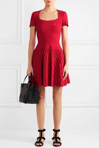 Celine pink pattern knit mini dress