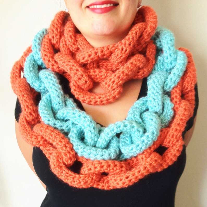 Chain link scarf knitting pattern