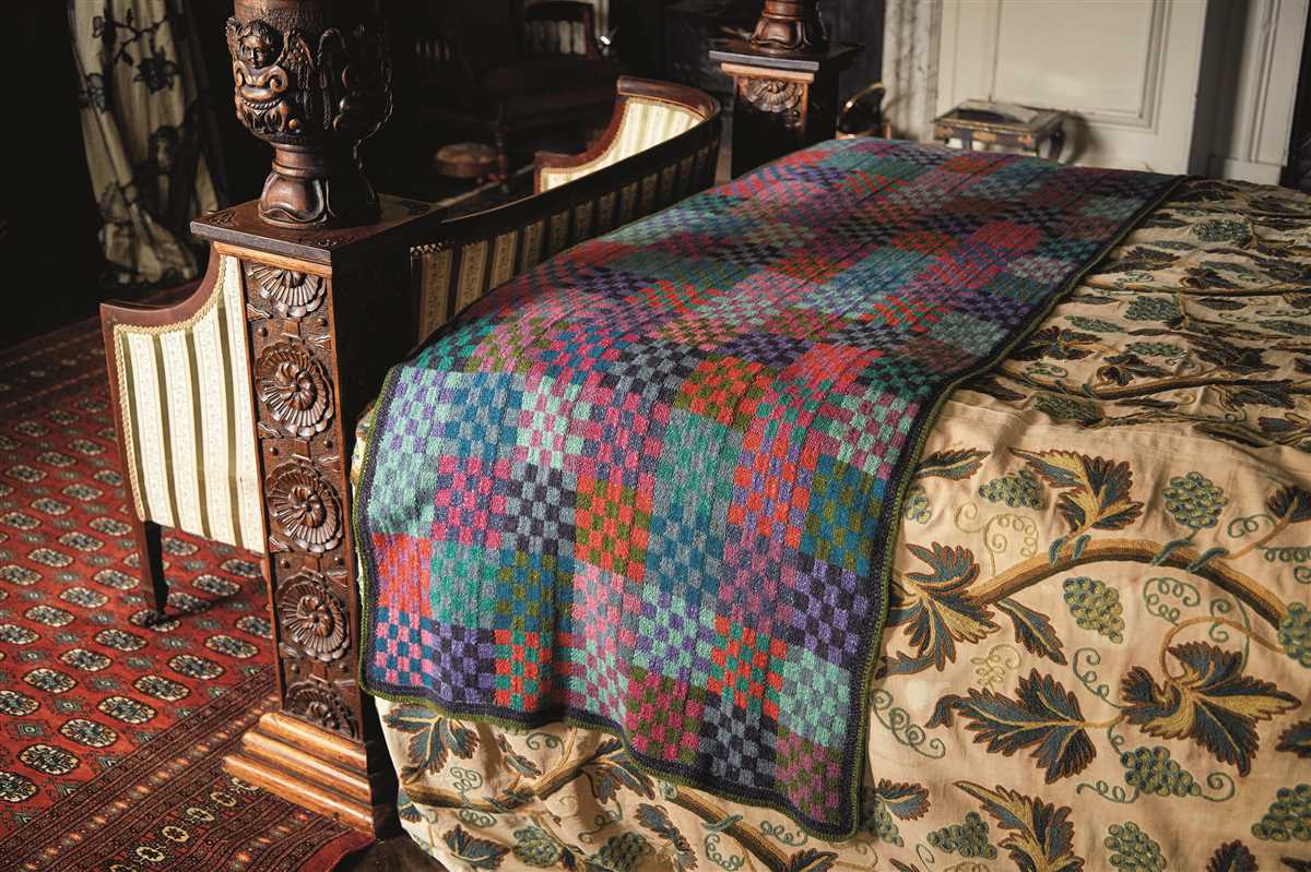 Checkerboard knitted blanket pattern