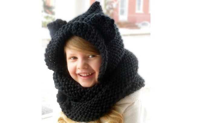 Children's hooded scarf knitting pattern