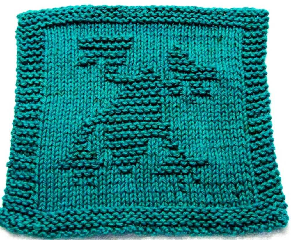 Chinese waves dishcloth knitting pattern