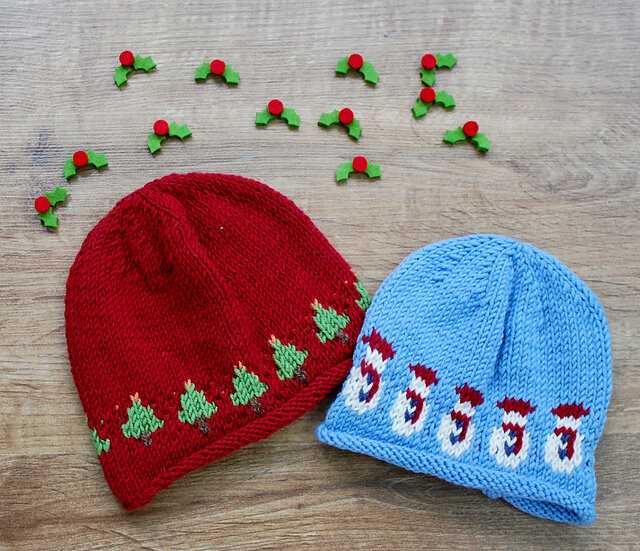 Christmas beanie knitting pattern