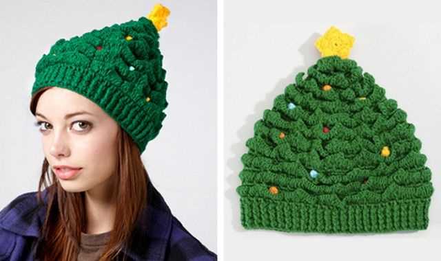 Christmas tree hat knitting pattern free
