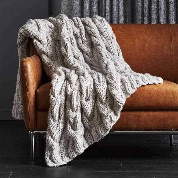 Chunky cable knit throw blanket pattern