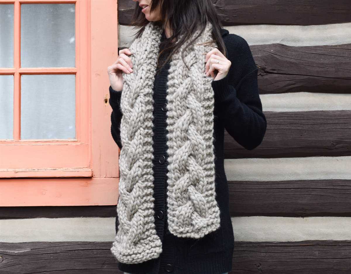 Chunky cable scarf knitting pattern