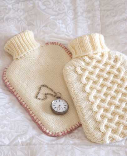 Chunky knit hot water bottle cover pattern