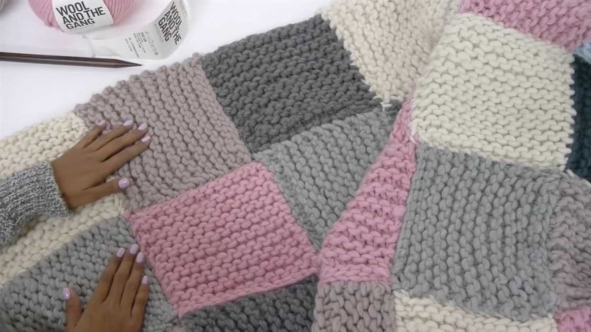 Chunky knit patchwork blanket pattern