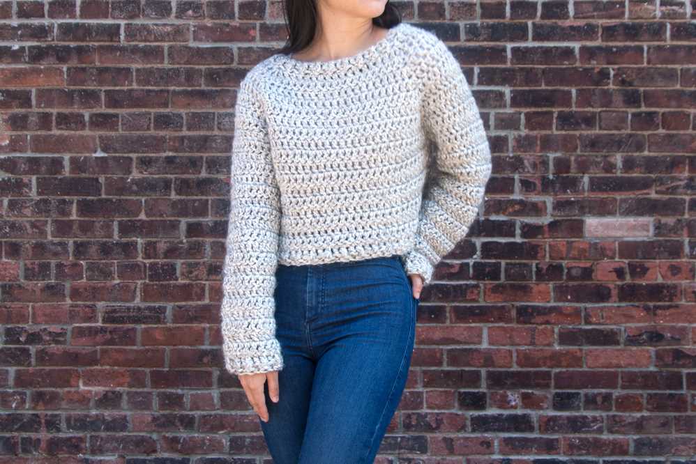 Chunky cropped sweater knitting pattern free