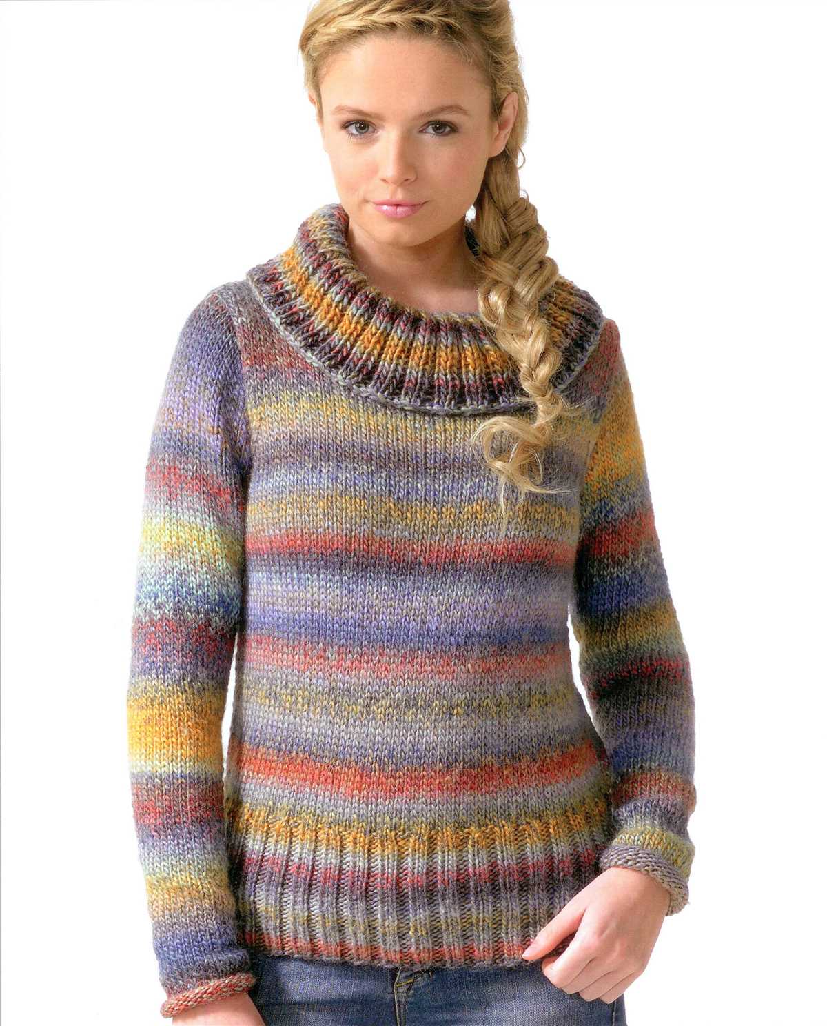 Chunky yarn sweater knitting pattern