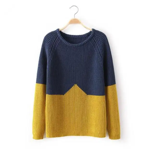 Color block knit sweater pattern