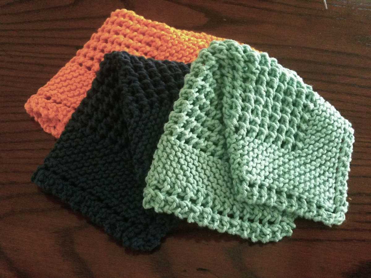 Corner to corner knitted dishcloth pattern