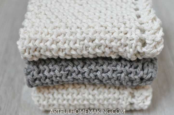Corner to corner knitted dishcloth pattern