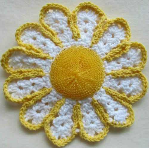 Daisy dishcloth knit pattern