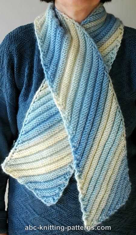 Diagonal knitted scarf pattern free