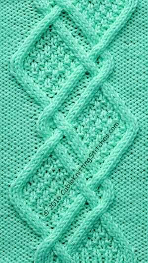 Diamond cable knitting pattern