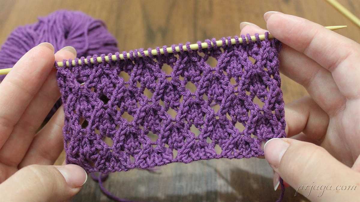 Diamond knitting stitch pattern