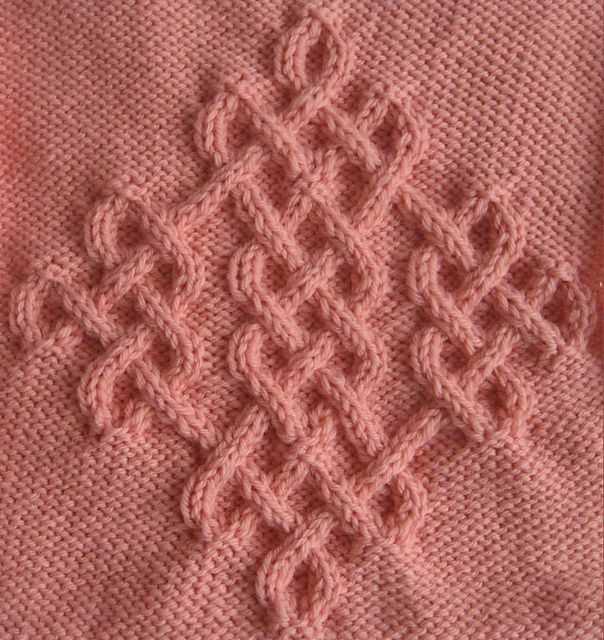Diamond cable knitting pattern