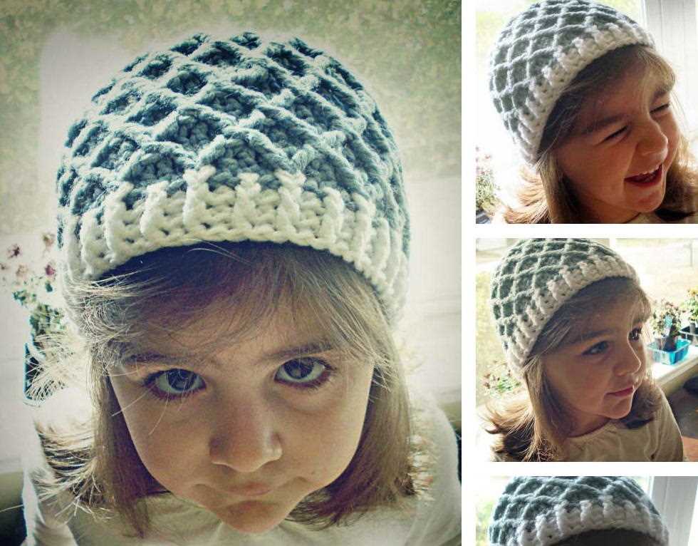 Diamond hat knitting pattern