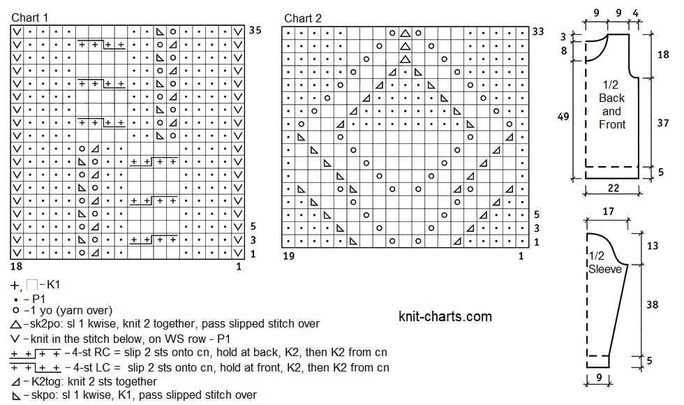 Diamond lace pattern knitting