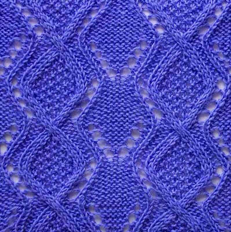 Diamond lace pattern knitting