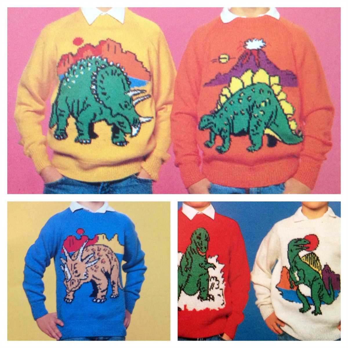 Dinosaur sweater knitting pattern