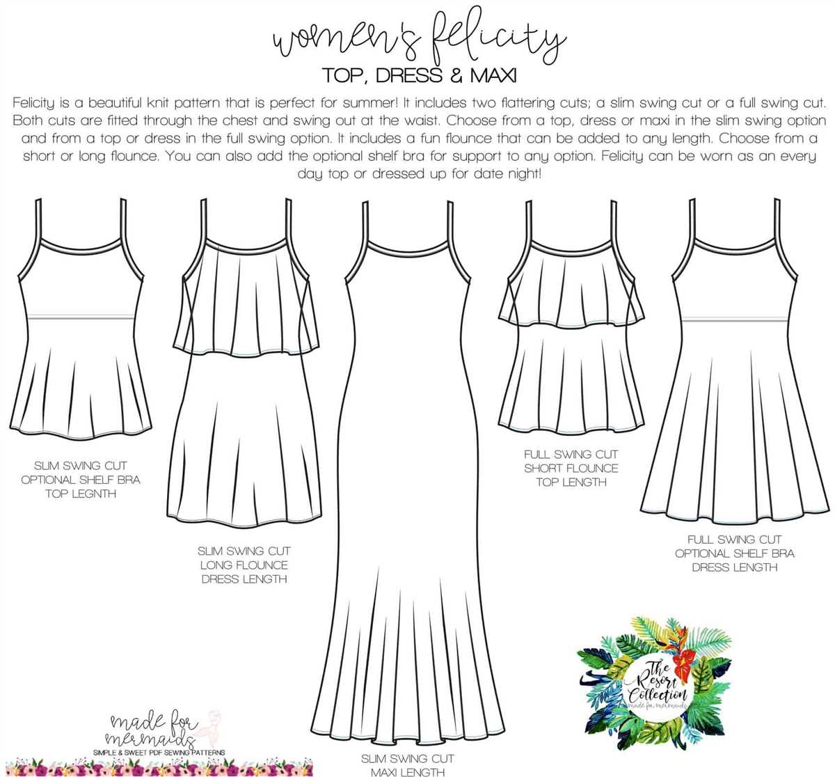 Dress pattern for knit fabric
