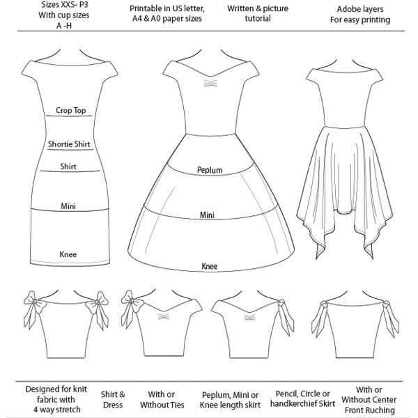 Dress pattern for knit fabric