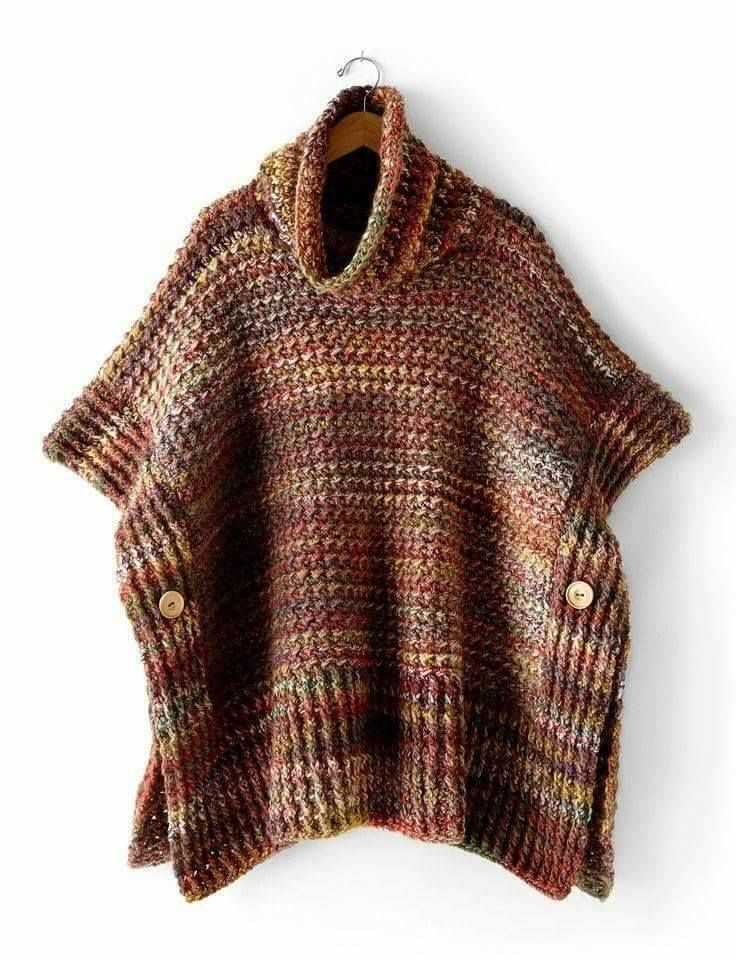Easy knit poncho pattern