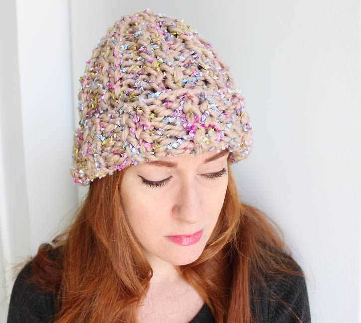 Easy slouchy hat knitting pattern straight needles