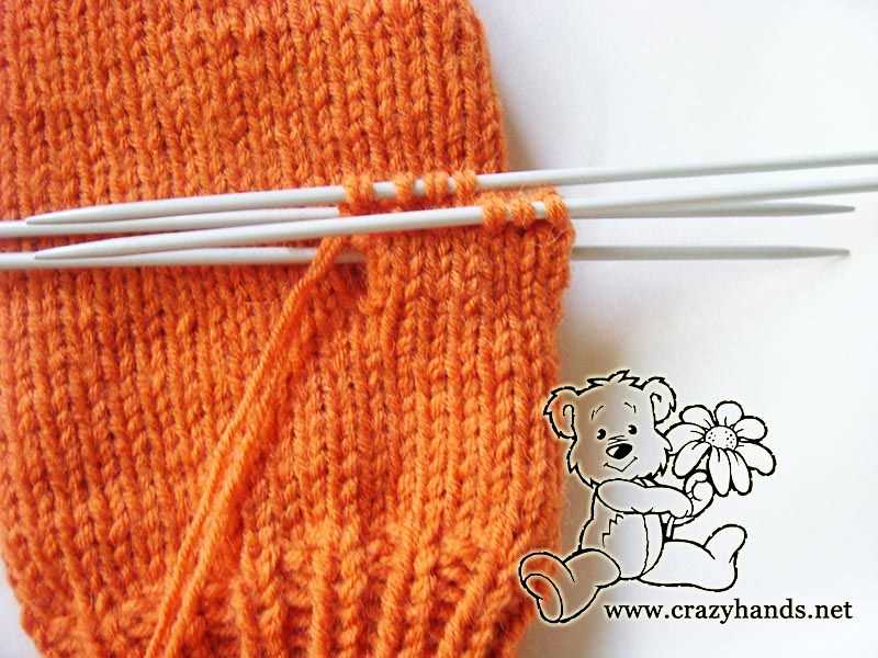 Easy 2 needle mitten knitting pattern