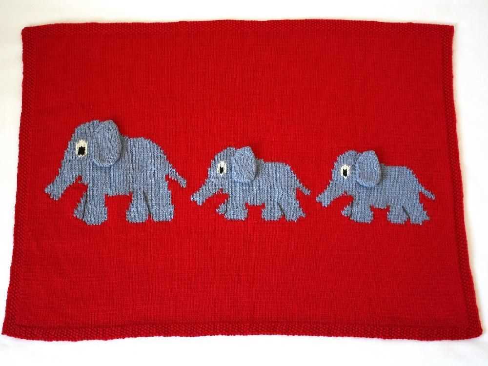 Elephant knitting pattern blanket