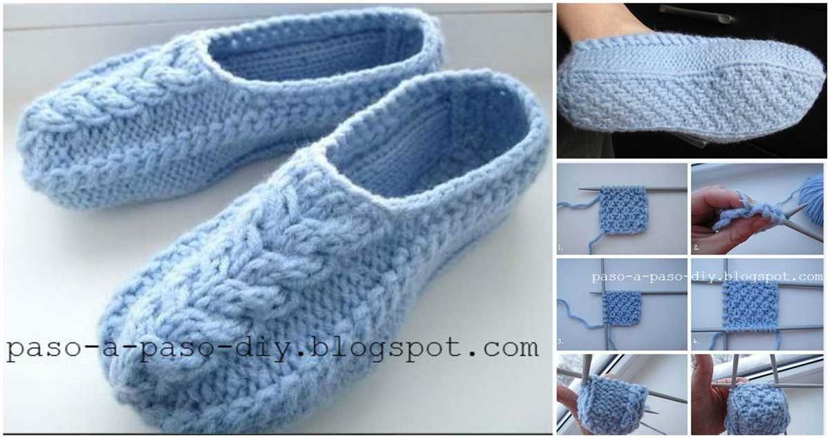 Family slippers knitting pattern