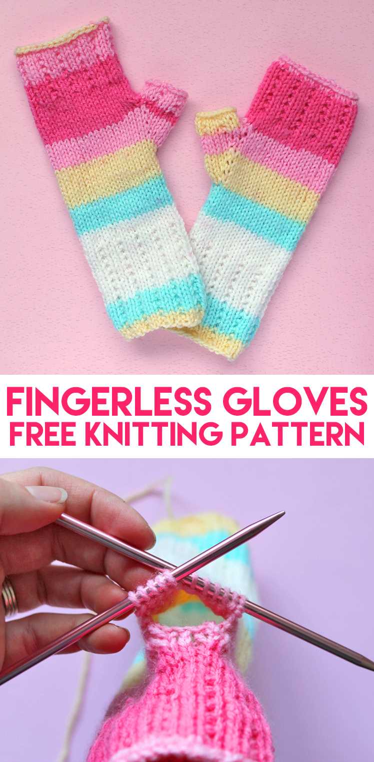 Fingerless gloves knitting pattern with flap
