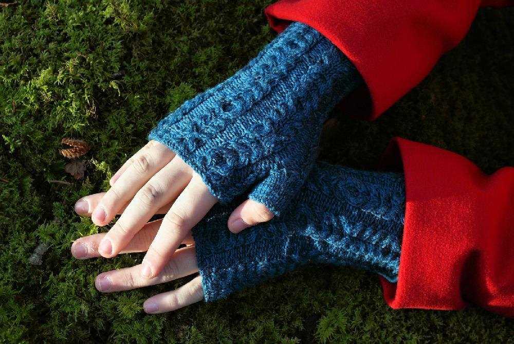 Fingerless mittens knitting pattern circular needles