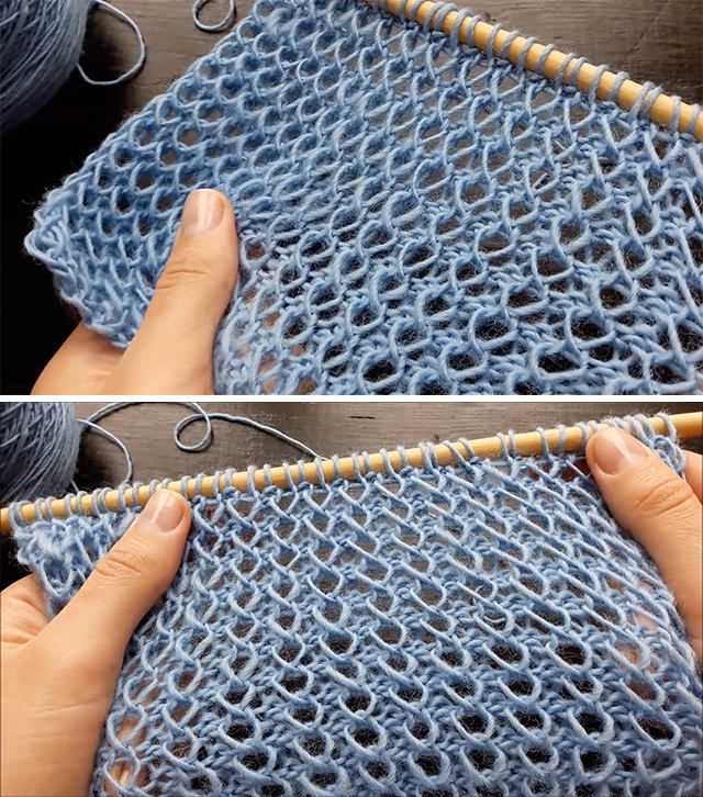 Fishnet knit pattern