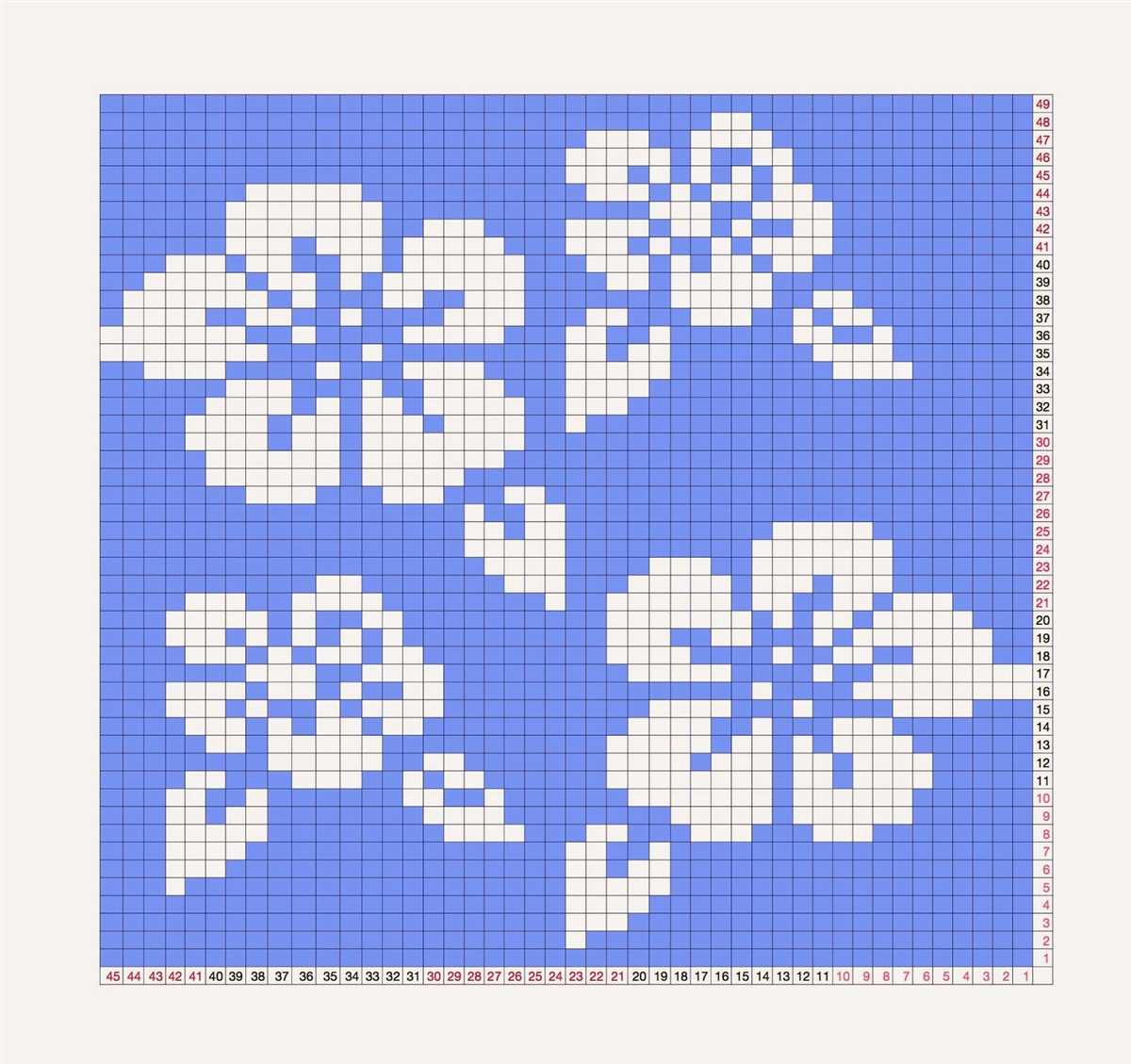 Flower knitting pattern charts