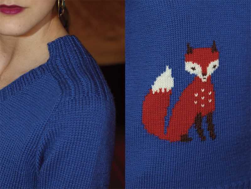 Fox sweater knitting pattern
