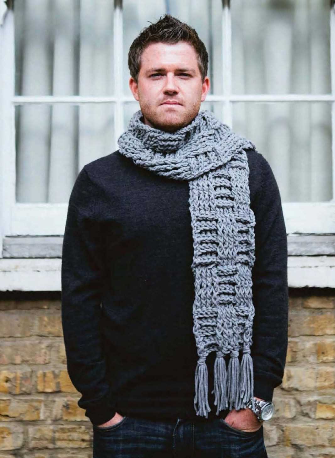 Free easy knitting patterns mens scarf
