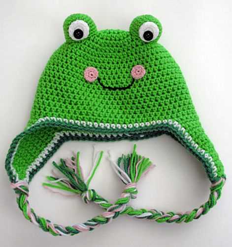 Free frog hat knitting pattern