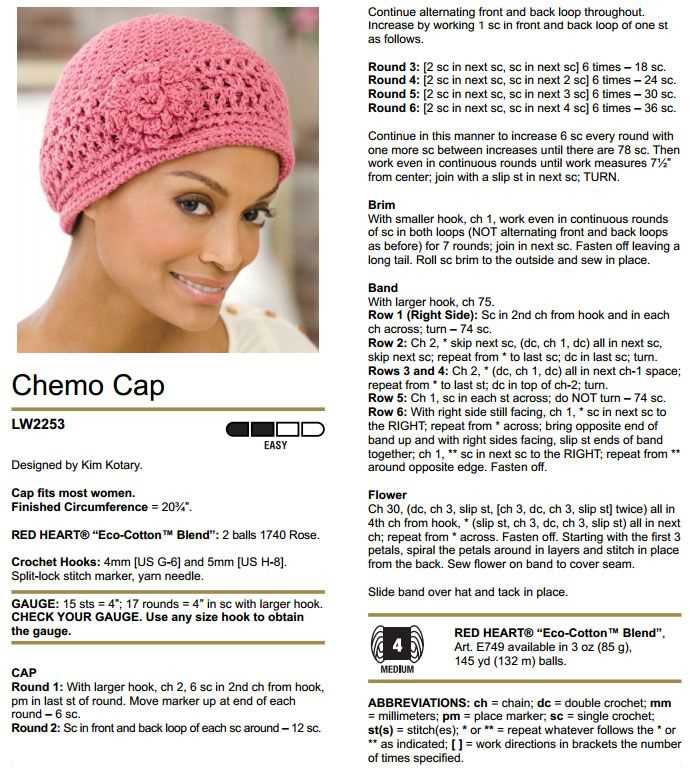 Free knit chemo hat patterns