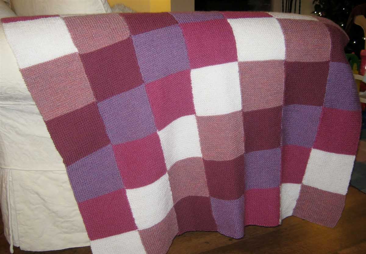 Free knitted patchwork blanket pattern