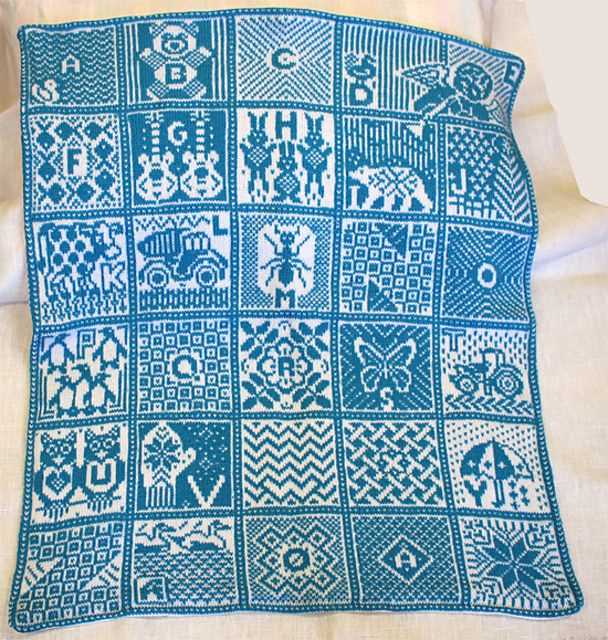 Free knitting pattern for alphabet blanket