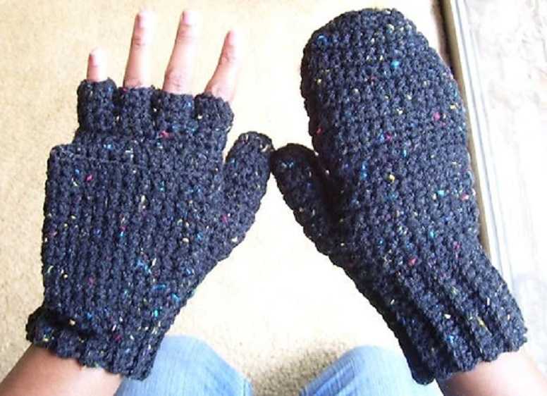 Free knitting pattern for mens fingerless mittens