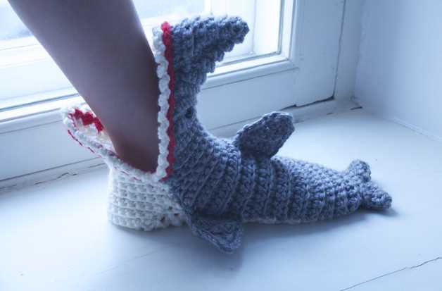 Free knitting pattern for shark slippers