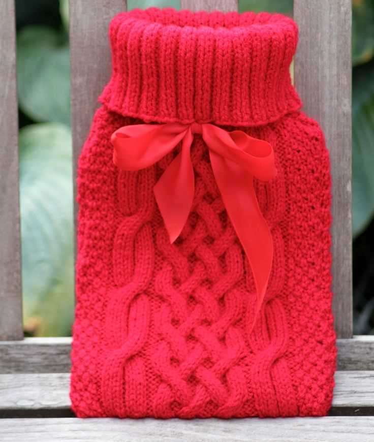 Free knitting pattern hot water bottle cover uk