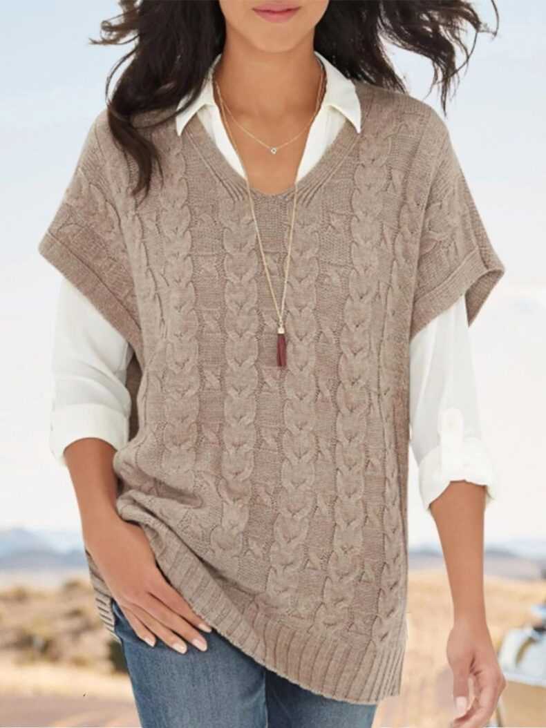 Free knitting pattern ladies v neck vest