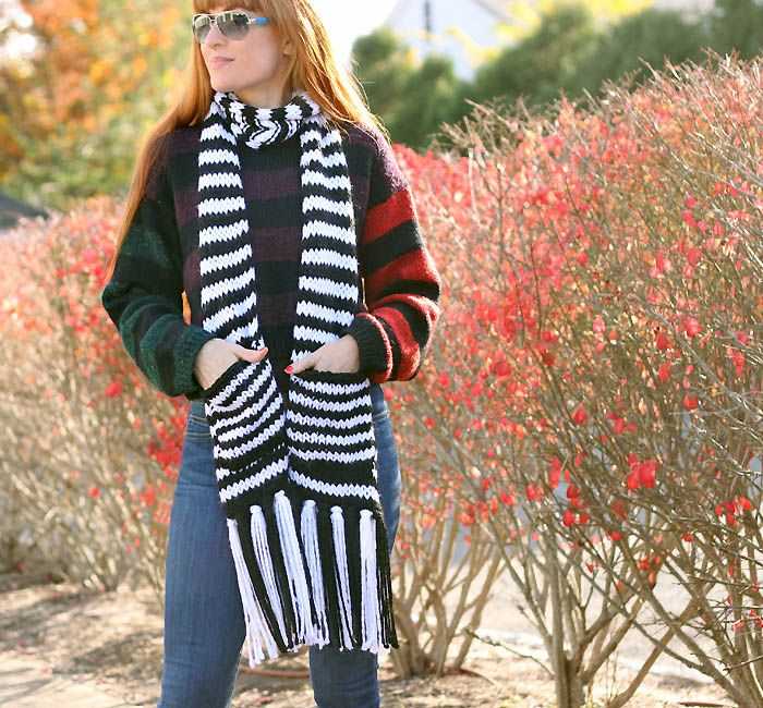 Free knitting pattern scarf with sleeves