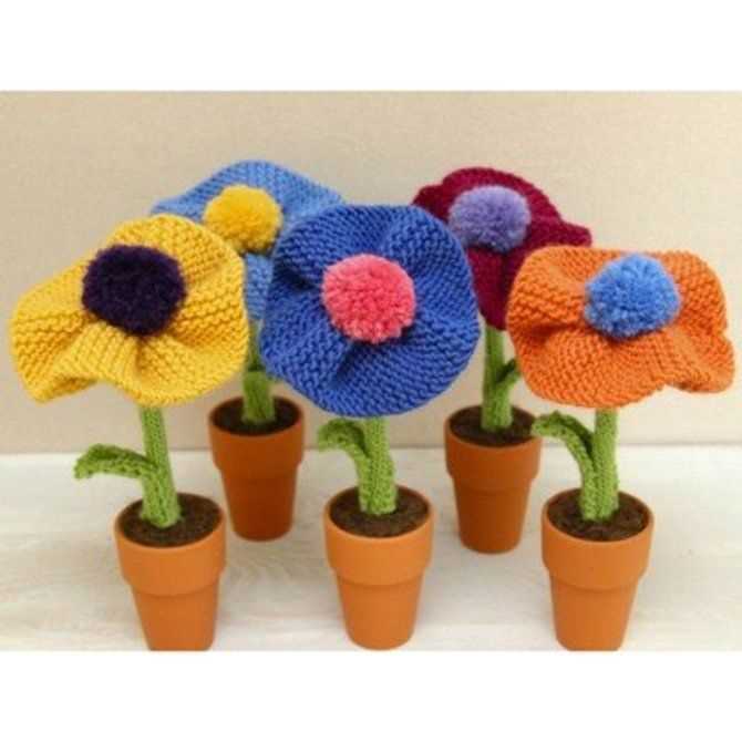Free knitting patterns for flowers downloads